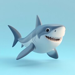 3D Shark Icon: Ocean Predator Symbol Illustration Logo