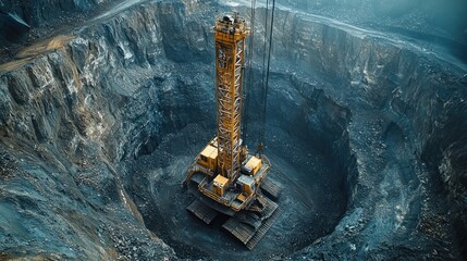 Mining Crane in Open Pit