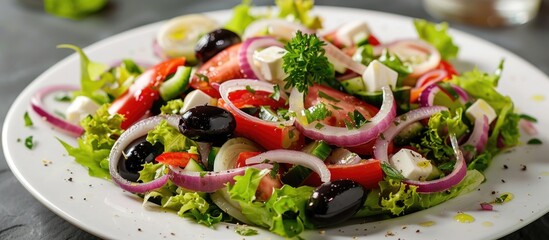 Fresh Vegetable Salad With Onions
