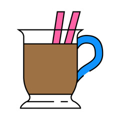 drink chocolate candy food line icon vector. drink chocolate candy food sign. isolated symbol illustration