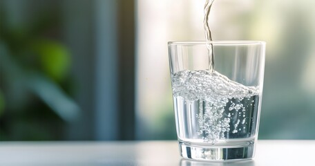 water pouring into glass