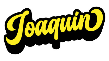 Given name Joaquin written in retro groovy three-dimensional script lettering