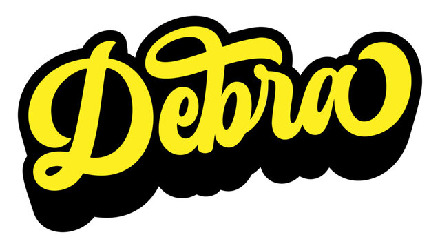 Given name Debra written in retro groovy three-dimensional script lettering