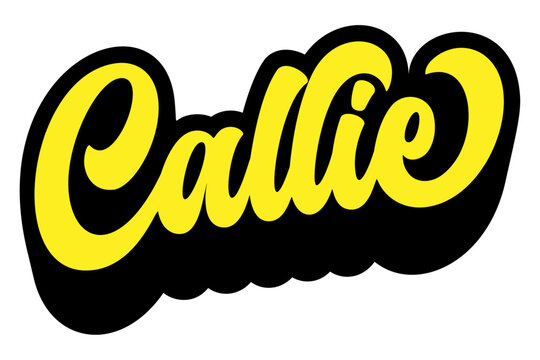 Given name Callie written in retro groovy three-dimensional script lettering