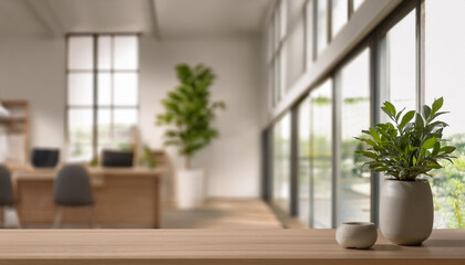 Fototapeta premium Japandi, minimalist loft interior design of modern office room.