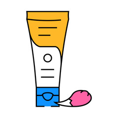 sensitive skin cream line icon vector. sensitive skin cream sign. isolated symbol illustration