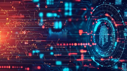 Fototapeta premium Big Data Analytics Visualizing Big data patterns, digital visualization interface, abstract background, flat design illustration