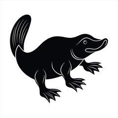 Platypus silhouette vector