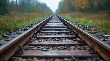 Fototapeta premium railway in the forest