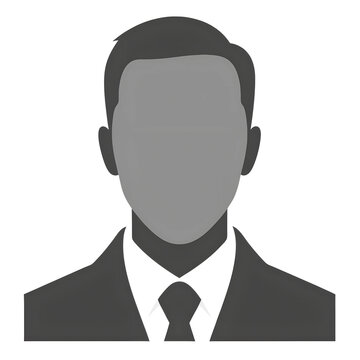 recommend clip art: Male silhouette profile icon in suit and tie in gray