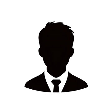 recommend clip art: Male silhouette profile icon with suit and tie