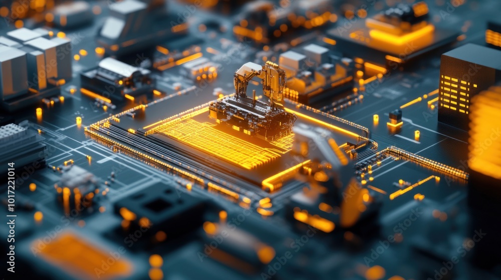 Poster exploring the future of technology a close-up on innovative circuitry and advanced electronic compon