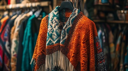 Fototapeta premium ponchos hanging on hangers
