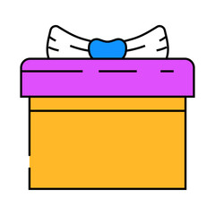 present gift box line icon vector. present gift box sign. isolated symbol illustration