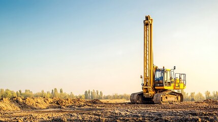 Yellow Construction Vehicle on a Construction Site