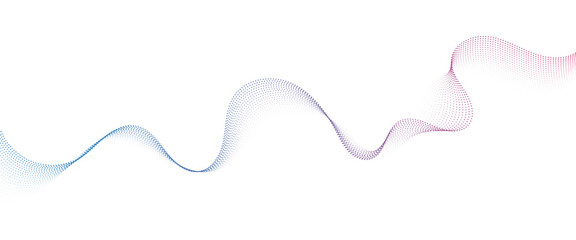 Fototapeta premium Flowing Dot Wave halftone gradient pattern on transparent background 