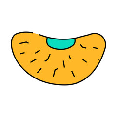 wedge mandarin clementine line icon vector. wedge mandarin clementine sign. isolated symbol illustration