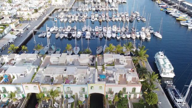 Aerial view of Puerto de Mogan, Gran Canaria, Spain