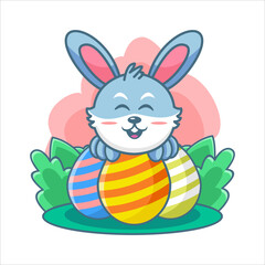 Happy Easter Illustration using modern style vector view