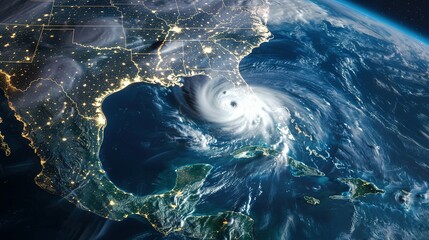 Hurricane Approaching the Gulf Coast of the United States