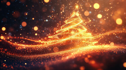 Naklejka premium Sparkling Abstract Christmas Tree
