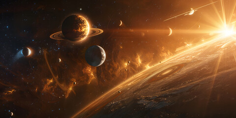 Ilustração do sistema solar