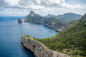 Cap Formentor, Mallorca, beautiful view of the sea and the coast of majorca, wide angle shot