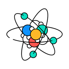 atom molecular structure line icon vector. atom molecular structure sign. isolated symbol illustration