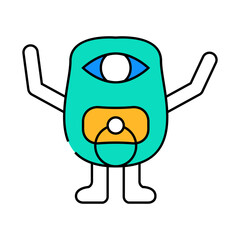 baby monster alien line icon vector. baby monster alien sign. isolated symbol illustration