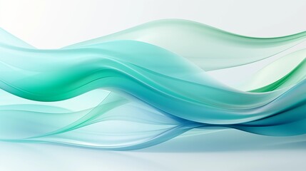 Obraz premium Abstract Background with Soft Blue and Green Wavy Lines, Harmonious Blend of Colors Creating Tranquil Atmosphere for Graphics, Posters, Web Pages, and Print Media
