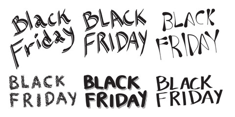 Set of handwritten Black Friday quotes in different styles. Unique and personalized letters and words. Isolated vector on transparent background-01.eps