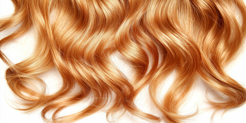 Fototapeta premium a close-up, top-down view of natural red hair with loose waves, filling the entire frame