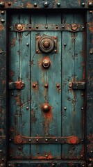 Rusty Metal Door: Vintage Texture and Architectural Detail