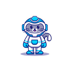 Cartoon Robot Logo Template uses a modern style with a vector style