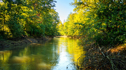 Bystrzyca Valley in autumn, Lower Silesia, Poland.