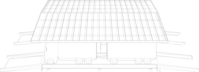 3D illustration of truck weight scale