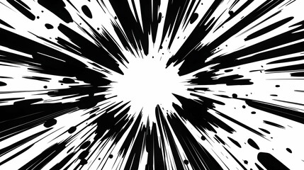 A dynamic burst of lines radiating from a central point.