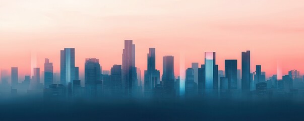 Fototapeta premium Digital Domination - Futuristic Cityscape of AI Structures with Integrated Humans and Copy Space for Text