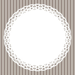 丸型フレーム×ストライプ(グレー)