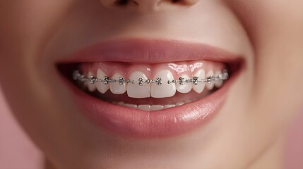 Split image showcasing smile improvement and bite correction after braces, with a focus on teeth alignment and aesthetic transformation, Realistic Digital Rendering, Bright Lighting