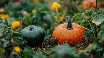 Obraz premium Harvest season for organic produce with a focus on sustainability and climate change