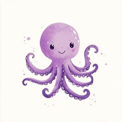 A cartoon octopus with a big smile on its face