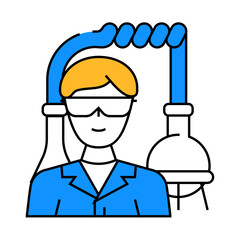 chemical engineer technology line icon vector. chemical engineer technology sign. isolated symbol illustration