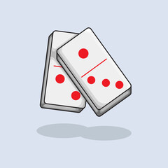 Vector illustration Domino. Vector design Dominos. Casino Domino Vector Cartoon design illustration and icon for website, digital and print