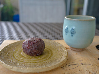 おいしいおはぎと日本茶