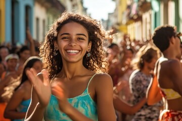 Rhythmic celebration: salsa dancers fill Havana streets with vibrant energy, transforming colorful...