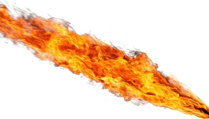 flamethrower or blow torch flame is a ranged incendiary device designed to project a controllable jet of fire that use liquid fuel, typically either heated oil or diesel.  Modern day use propane gas