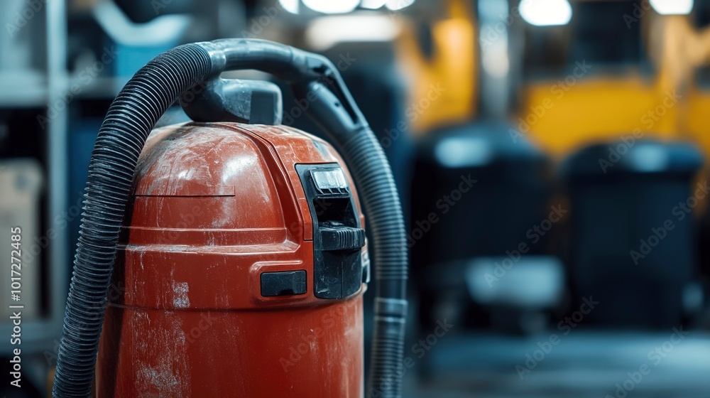 Canvas Prints Close-up of powerful construction vacuum cleaner for professional construction cleaning service  