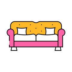 sofa living room line icon vector. sofa living room sign. isolated symbol illustration