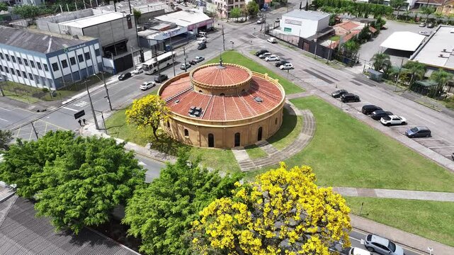 Paiol Theatre At Curitiba In Parana Brazil. Historic Building. Tourism Travel. Downtown District. Paiol Theatre At Curitiba In Parana Brazil. Paiol Theatre. Parana Brazil. 